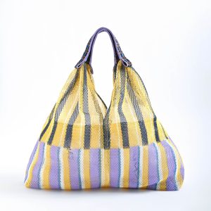 トライアングル メッシュバッグ S ストライプ